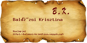 Balázsi Krisztina névjegykártya