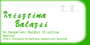 krisztina balazsi business card